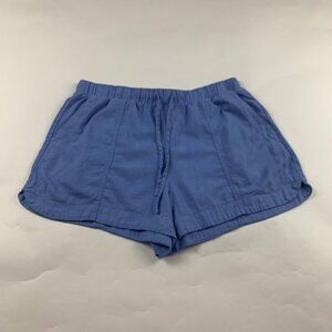 Universal Thread Light Blue Linen Blend High Rise Pull On Shorts L